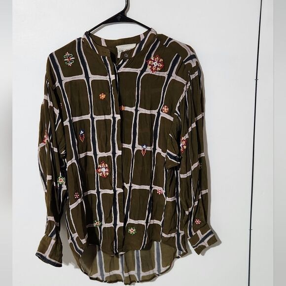 V DE VINSTER DELHI SHIRT KHAKI button down shirt - Picture 2 of 5